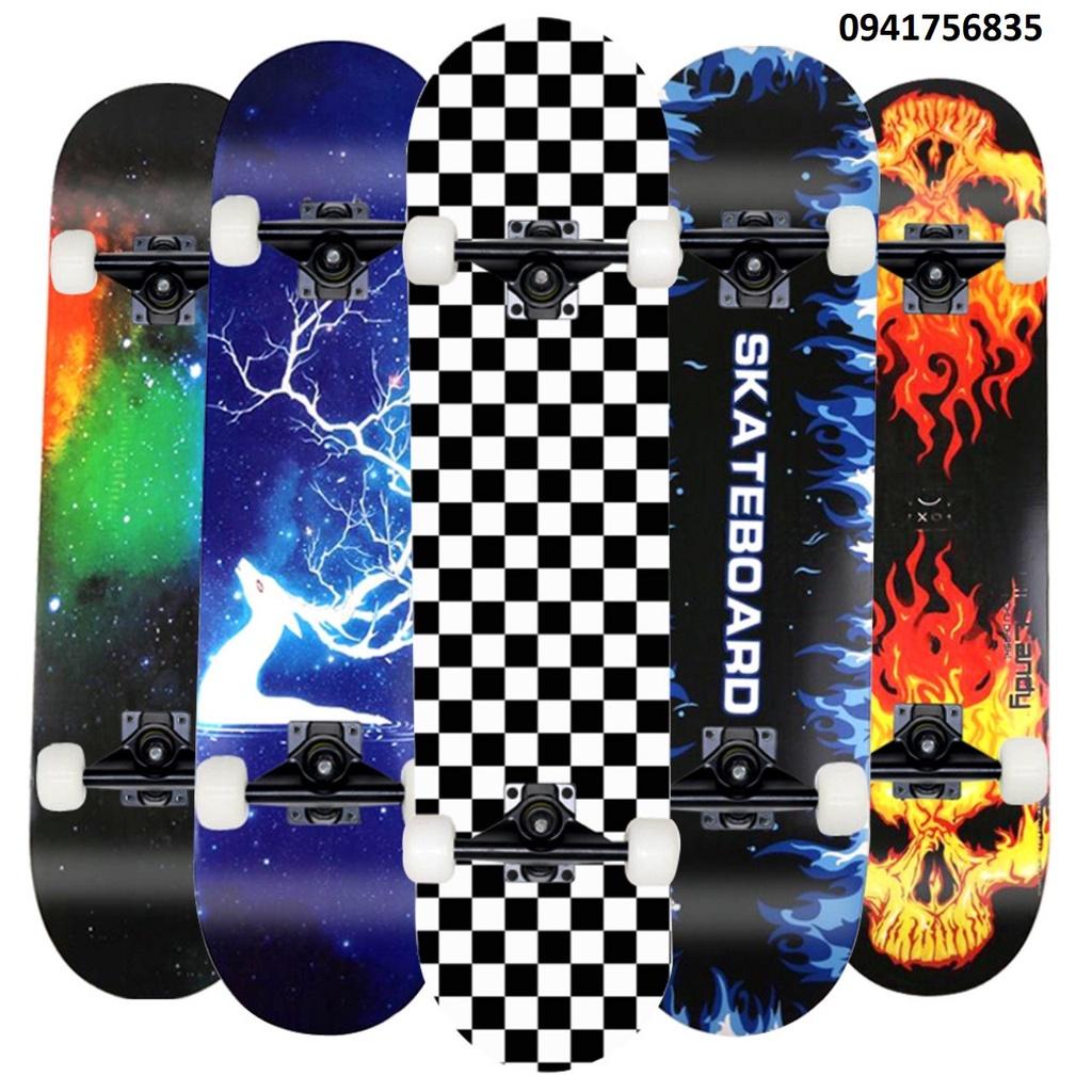 Ván trượt Skateboard mặt nhám, trượt ván, ván trượt thể thao gỗ ép 8 lớp chắc chắn