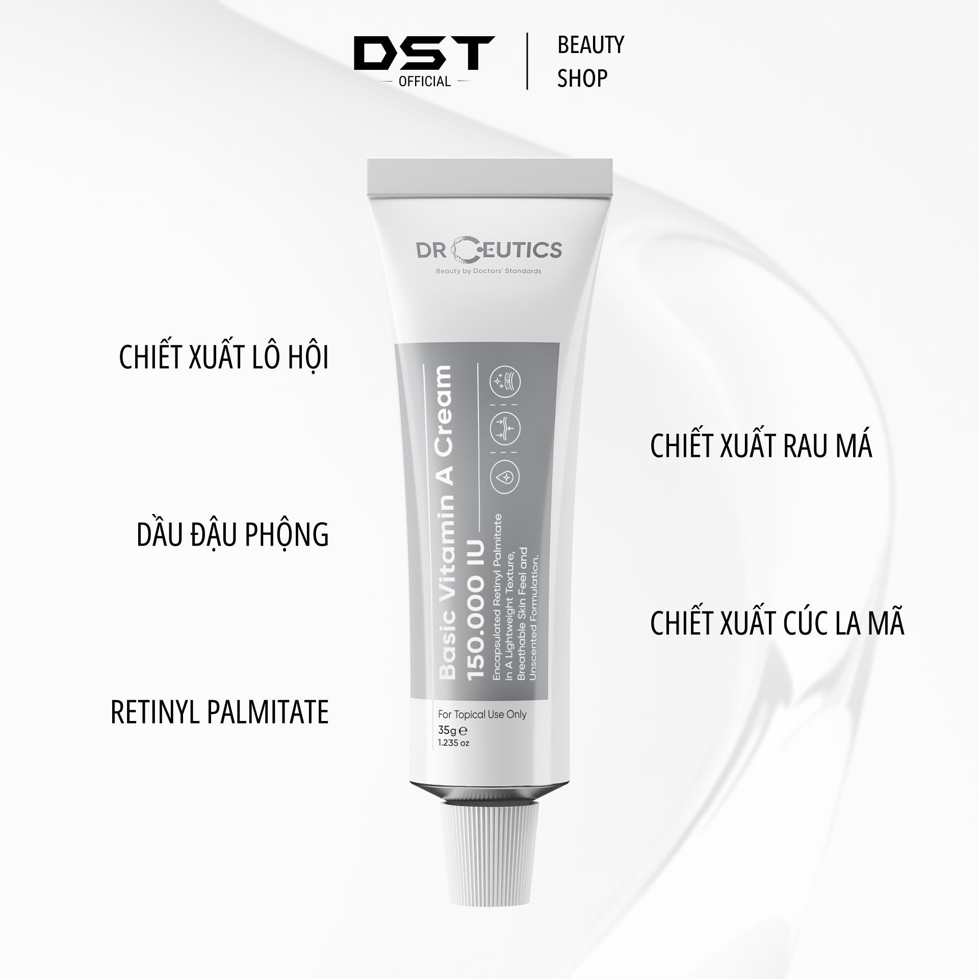 DRCEUTICS Kem Dưỡng Hỗ Trợ Căng Mịn Da Basic Vitamin A Cream 150.000 IU