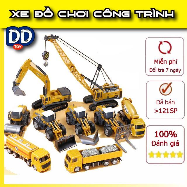 Tuyển tập xe đồ chơi mô hình công trình xây đựng cho bé nhiều mẫu mã, nhựa và hợp kim an toàn