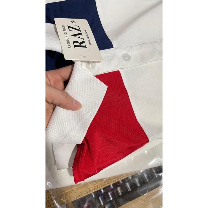 Áo Thun Polo unisex from rộng Có Cổ Vải Cá Sấu Trơn Trắng Phối màu 4 kiểu GSR 43