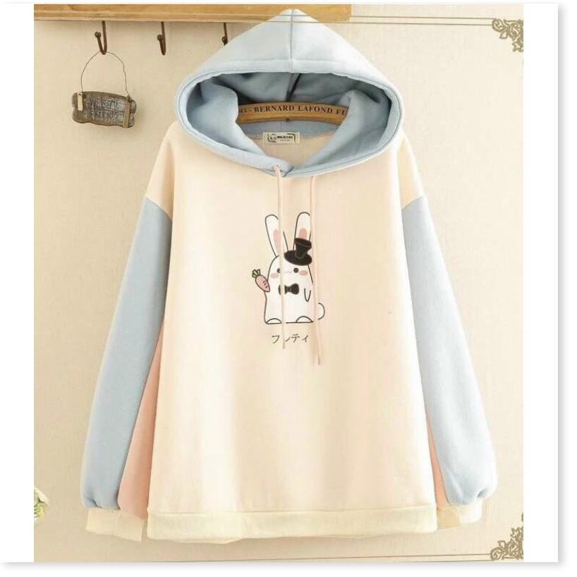 Áo khoác hoodies form rộng có mũ con thỏ cực đẹp , hot 2021 THỜI TRANG MỚI KINGSHOP79