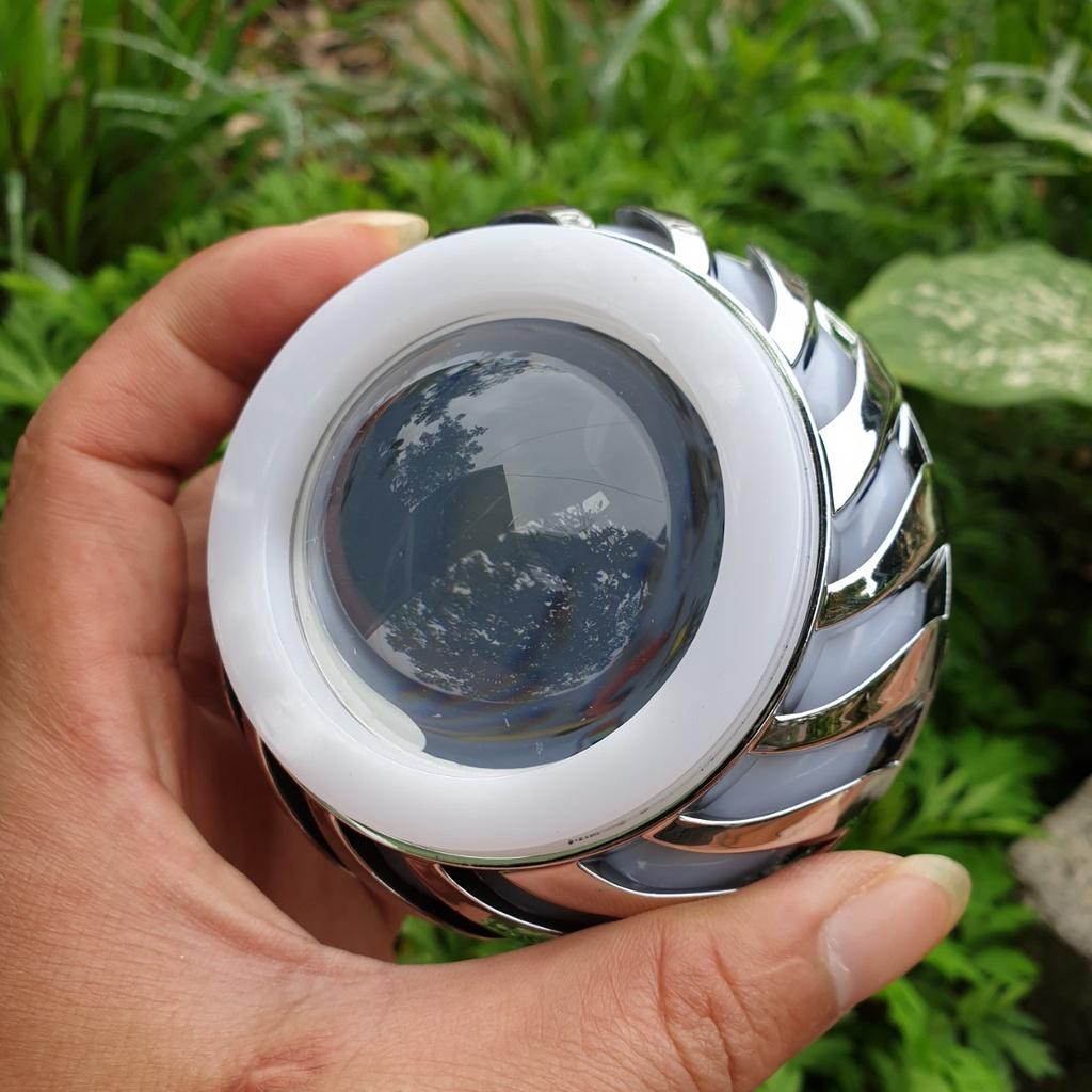 Đèn pha led siêu sáng xe máy bi cầu hiệu ứng lốc xoáy cực đẹp độ lắp các loại xe