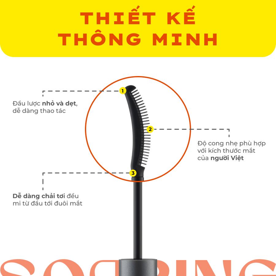 Combo trọn bộ gồm Chuốt mi tơi dài lâu trôi Soaring Mascara &amp; Tẩy trang mi sạch dịu Soaring Mascara Remover &amp; Kẹp mi cong lâu Lemonade Curler