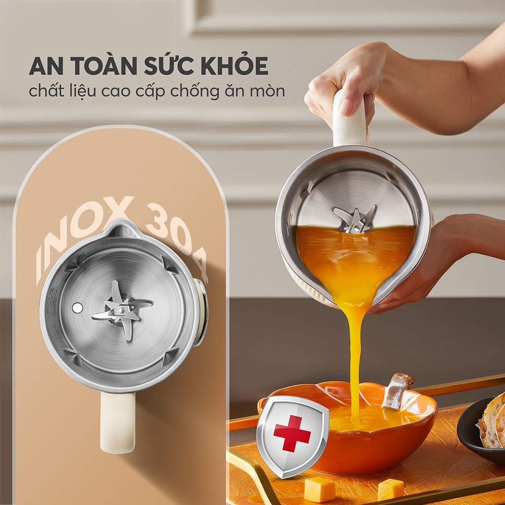 Máy làm sữa hạt Elmich 1L CBE-8650, công suất nấu 600w, công suất xay 300w, 7 chế độ nấu, tự làm sạch, điều khiển cảm ứng- Hàng chính hãng