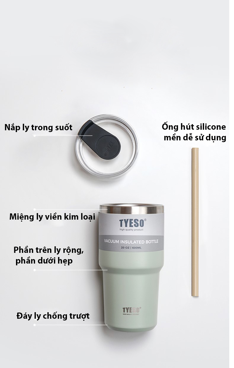 Ly giữ nhiệt có ống hút dung tích 900ml