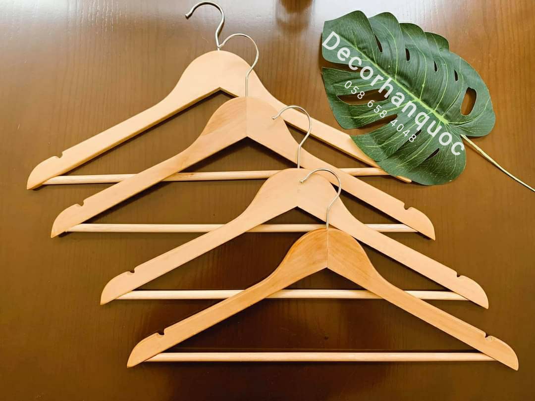 Combo móc gỗ treo quần áo cao cấp