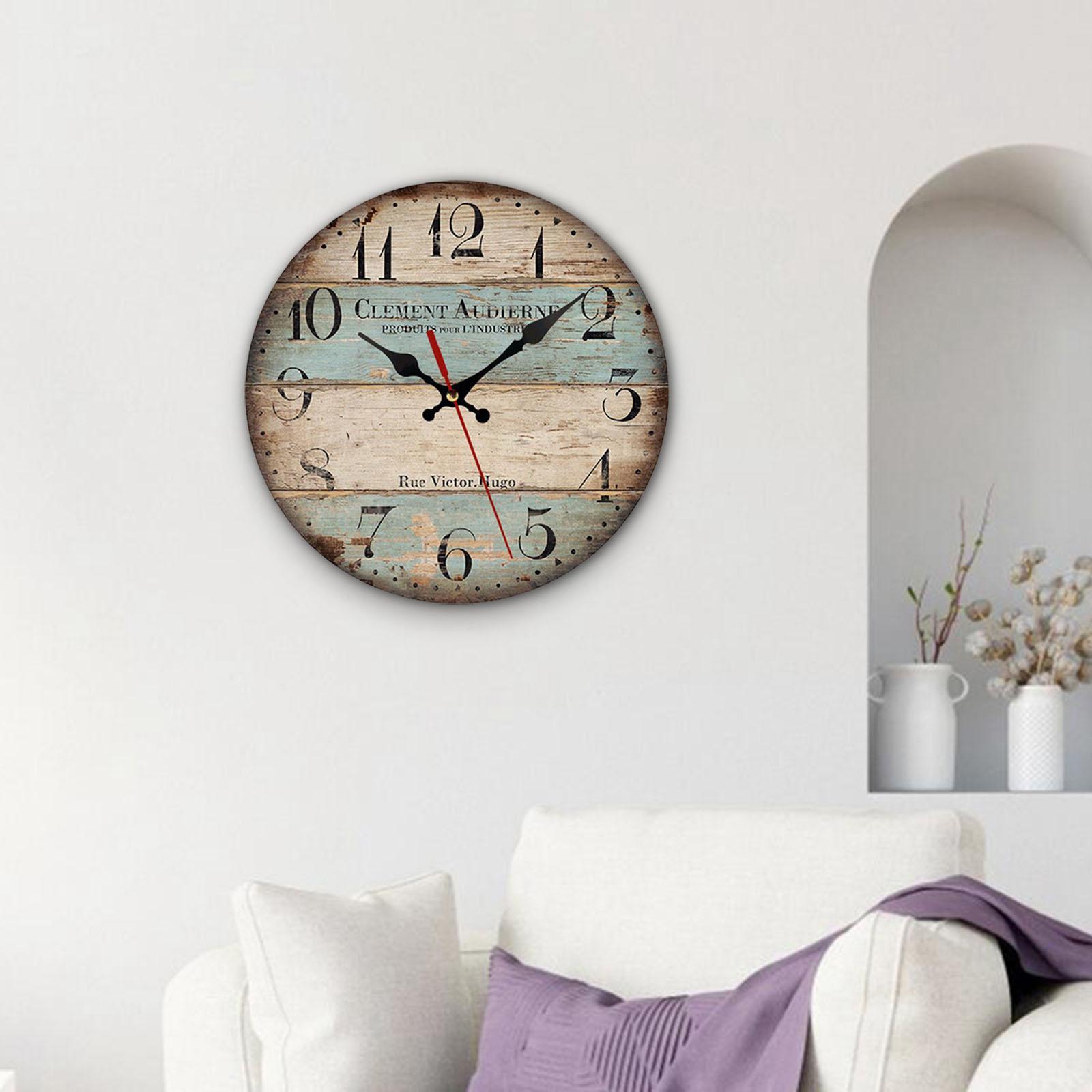 Wood Wall Clock 12inch Decorative Quartz Clocks for Bedroom Living Room Home