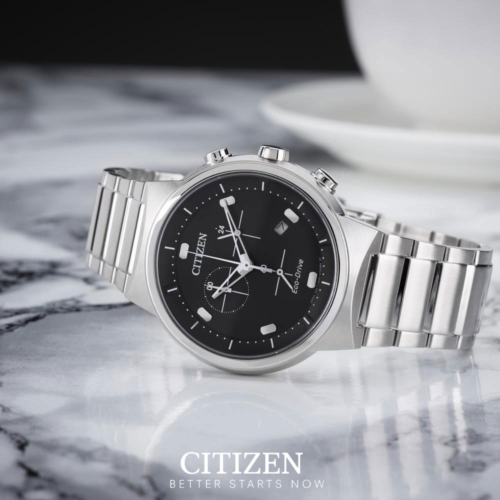 Hình ảnh Đồng Hồ Nam Citizen Dây Thép Không Gỉ AT2400-81E - Mặt Đen (Sapphire)