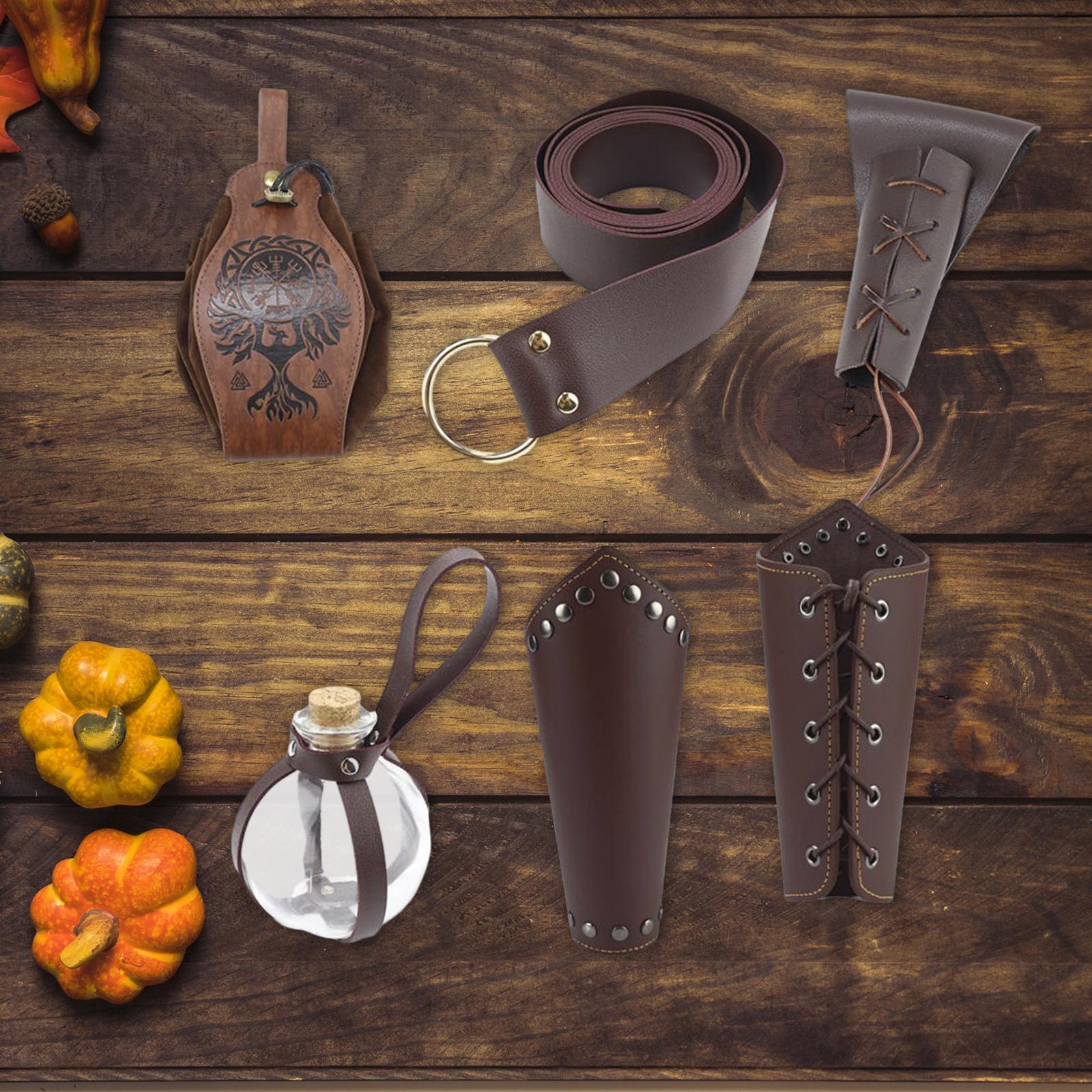 5x Men Medieval Knight Costume Accessories Cosplay Props Universal Size Halloween Party for Carnival Photo Props Festival