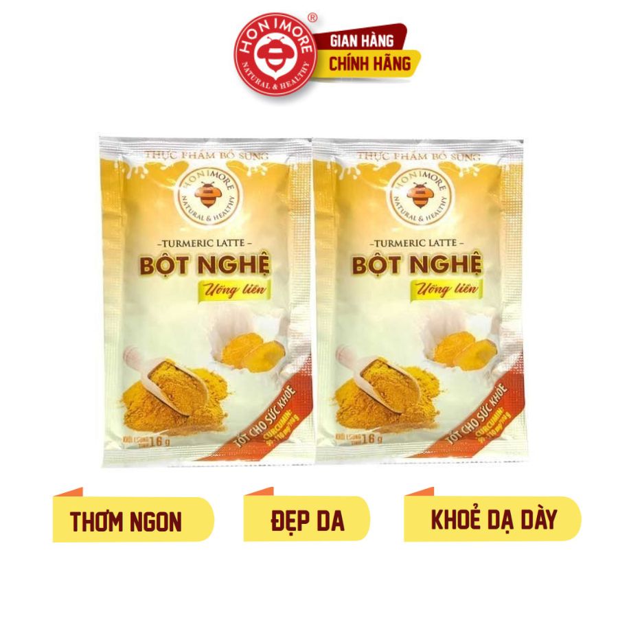 Bột nghệ uống liền Set 2 gói 16g Honimore - thơm ngon - đẹp da - tăng cường sức khoẻ