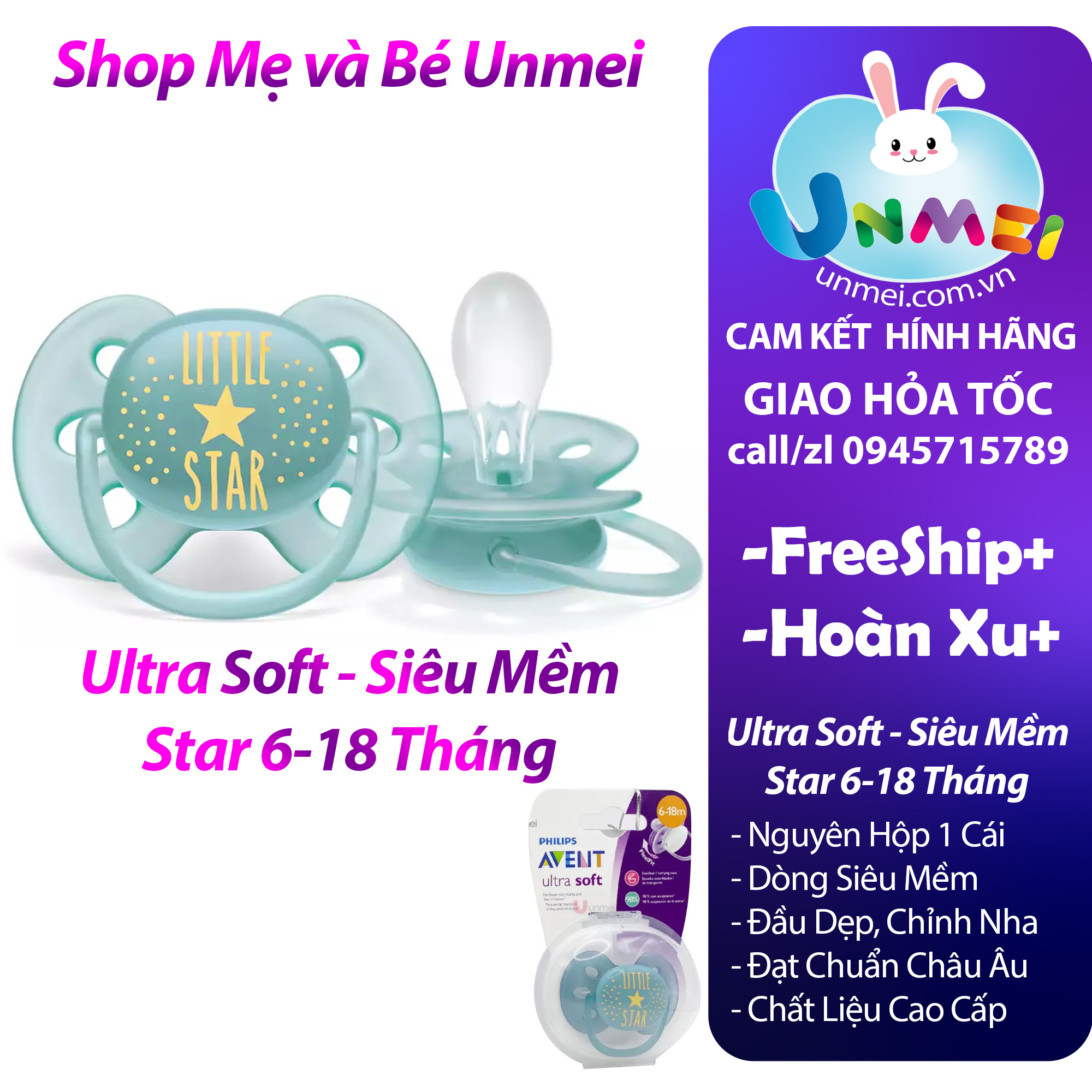 Philips Avent Núm Ty Ngậm Thông Khí / Siêu Mềm dành cho Bé 0-6 và 6-18 Tháng (Hộp Đơn/Hộp Đôi)