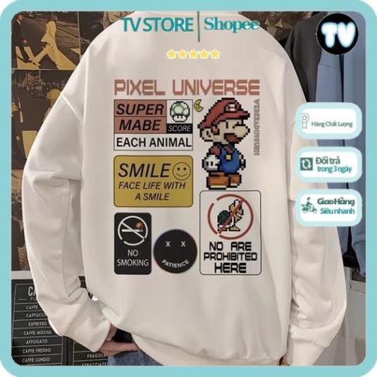 Áo Nỉ Nam TVSTORE Áo Sweater cổ tròn dáng rộng phong cách thời trang hàn quốc cho nam giới