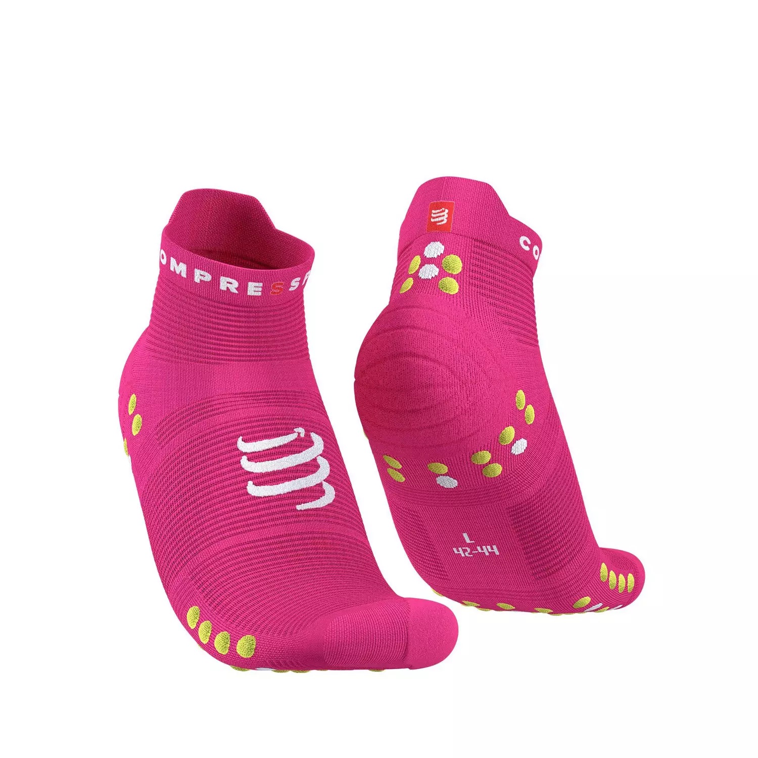 Vớ chạy bộ Compressport Pro Racing Socks V4.0 – Run Low - Màu hồng neon