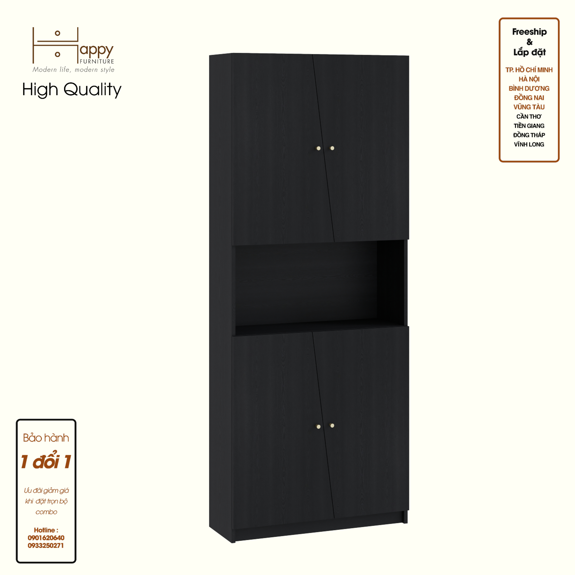 HAPPY FURNITURE , Kệ sách cửa kính 2 ngăn kéo - DALEY , KSA_108 , 80cm x 30cm x 200cm DxRxC