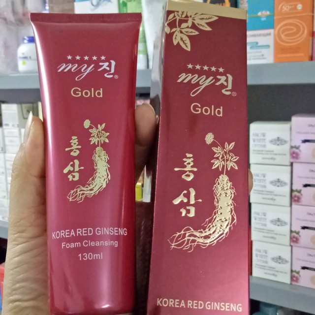 Sữa rửa mặt chống lão hoá hồng sâm My Gold Korea Red Gingseng 130ml Tặng Móc khoá