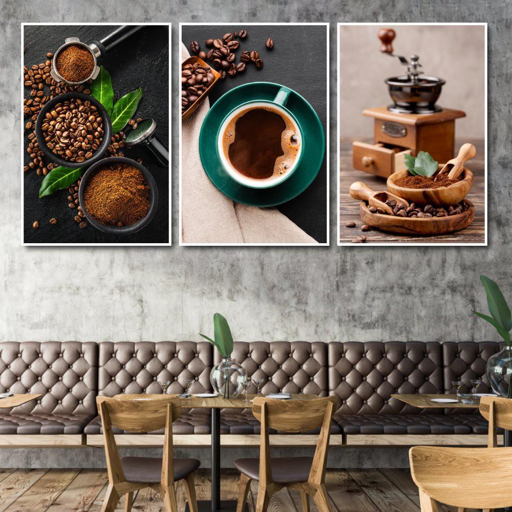 Tranh Treo Tường Coffee - Tranh Canvas treo tường giá rẻ - Tặng kèm đinh 3 chân chuyên dụng không cần khoan tường