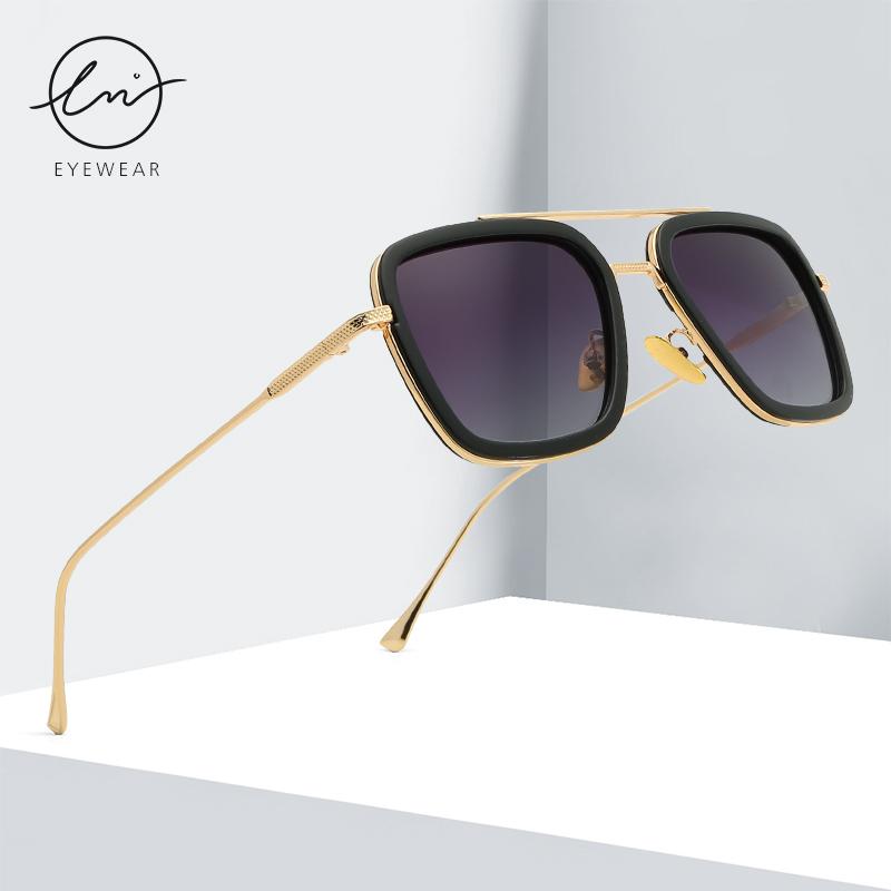 LM 2021 Phong Cách Khoa Học Viễn Tưởng Tony Stark Kính Mát Nam Nữ Vuông Phân Cực Polarized Kính Chống Nắng Vintage Gradient Lens UV400 Gafas De Sol