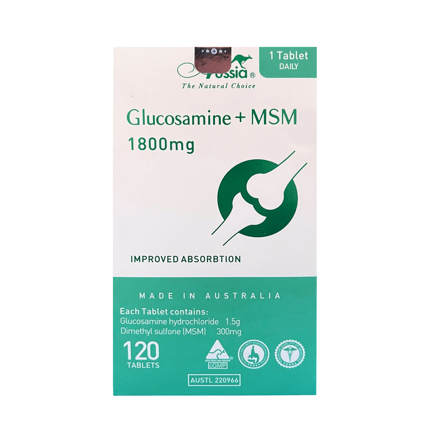 Viên uống giúp chắc xương, giảm đau khớp Aussia Glucosamine MSM 1800mg