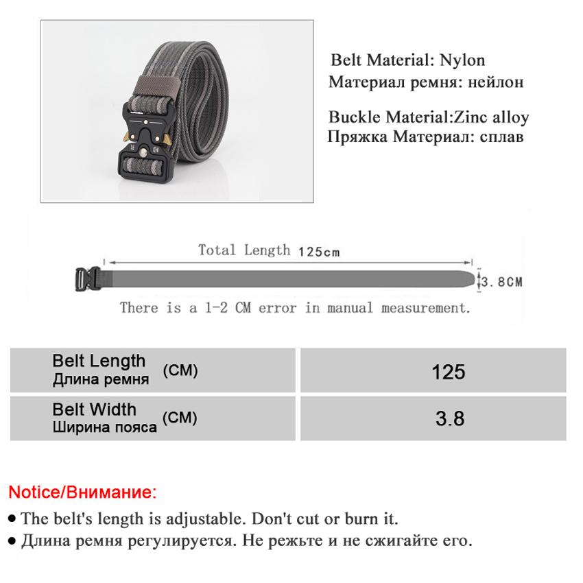 Đồng Hồ Thời Trang Nam Dây Nylon Bền Chiến Thuật Quân Đội Thắt Lưng Nam Khóa Kim Loại Công Việc Ngoài Trời Thoải Mái Quần Dài Dây Có Thể Điều Chỉnh