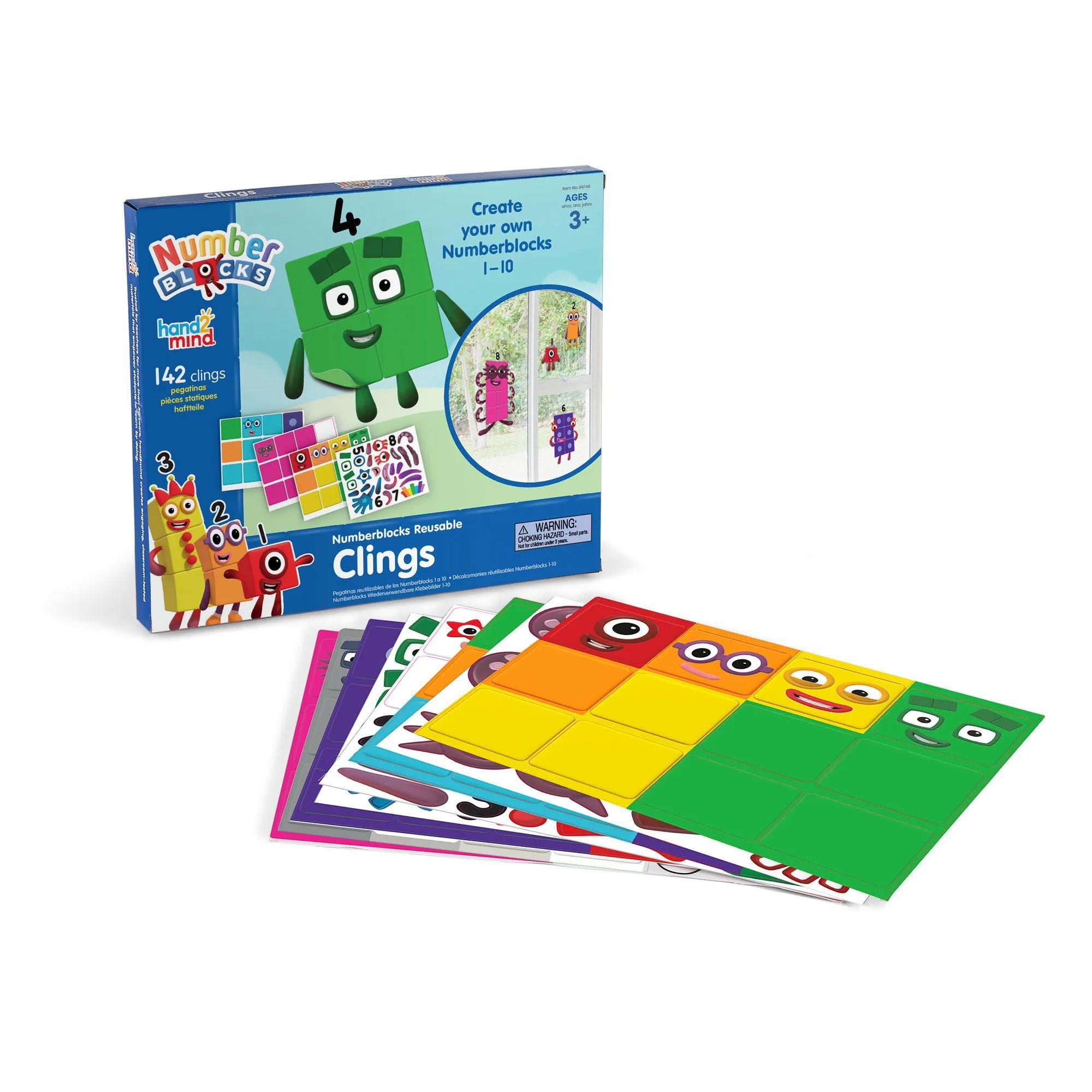 Hand2mind Bộ học toán Numberblocks 1-10 Reusable Clings