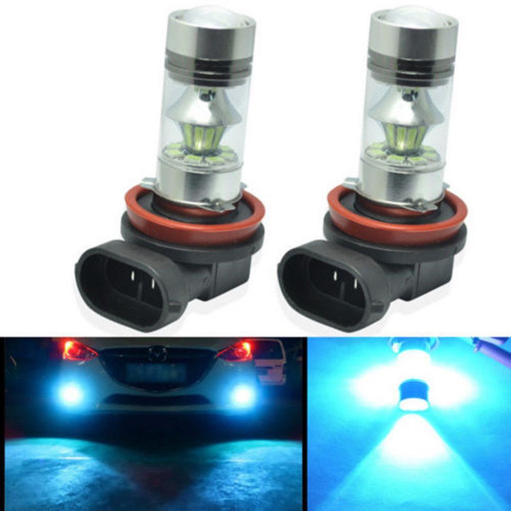 1 Pair H11 H8 H9 8000K 100W 20-SMD LED Projector Fog Driving Lights Ice Blue