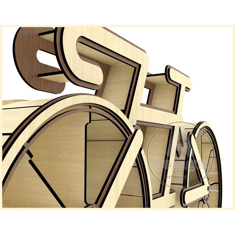 Kệ  treo tường trang trí decor ván plywood nhập khẩu dày 6mm phong cách retro cổ điển mẫu xe đạp