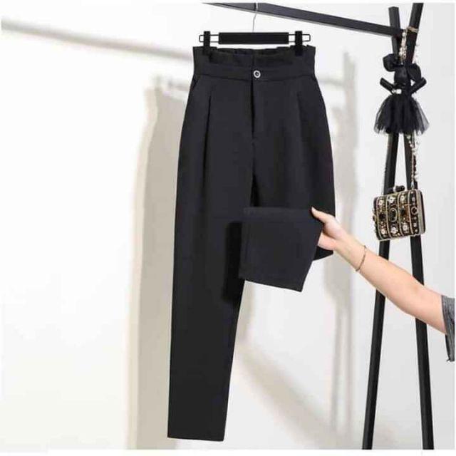 Quần baggy nữ cạp lưng cao xếp ly ( mã 1012)