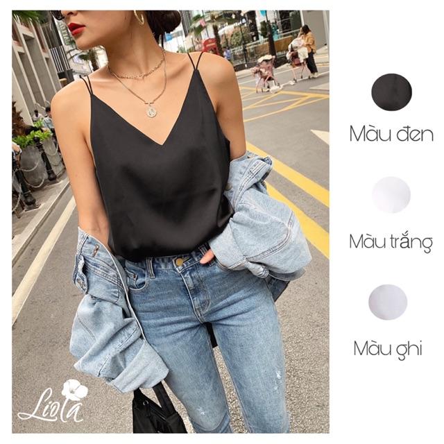 ÁO HAI DÂY LỤA satin cổ V hở lưng cao cấp Tinh tế - Sang trọng