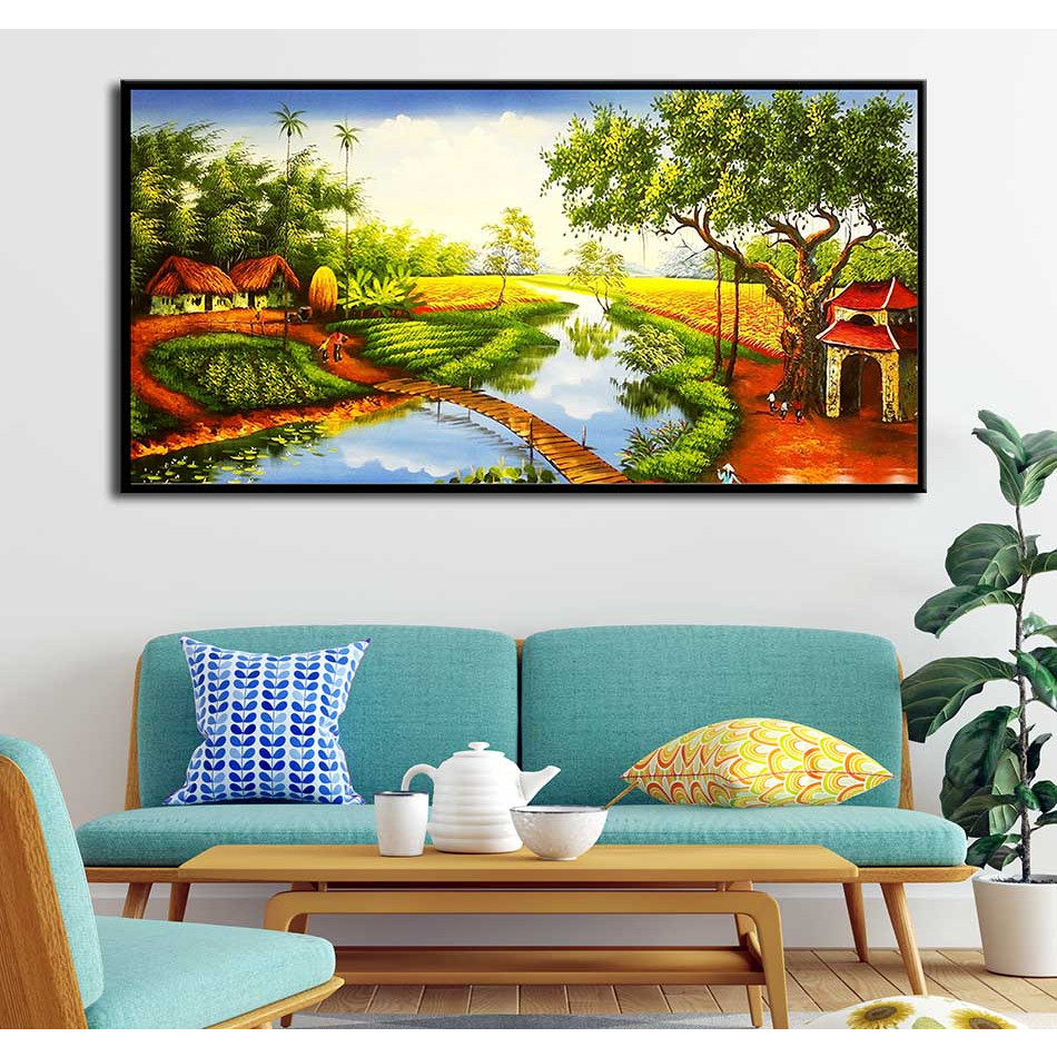 Tranh canvas treo tường làng quê Việt Nam - QVN008