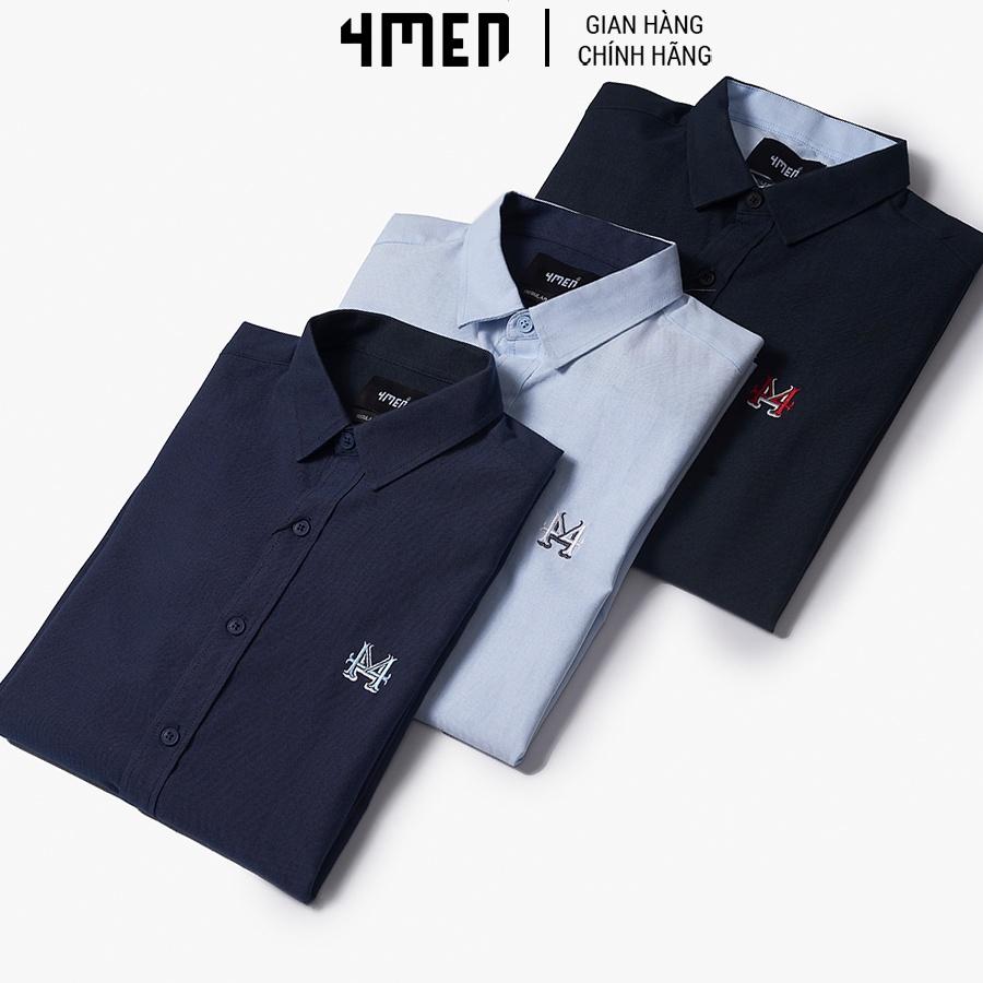 Áo Sơ Mi Nam Cao Cấp 4MEN Oxford Thêu Logo 4M ASM085