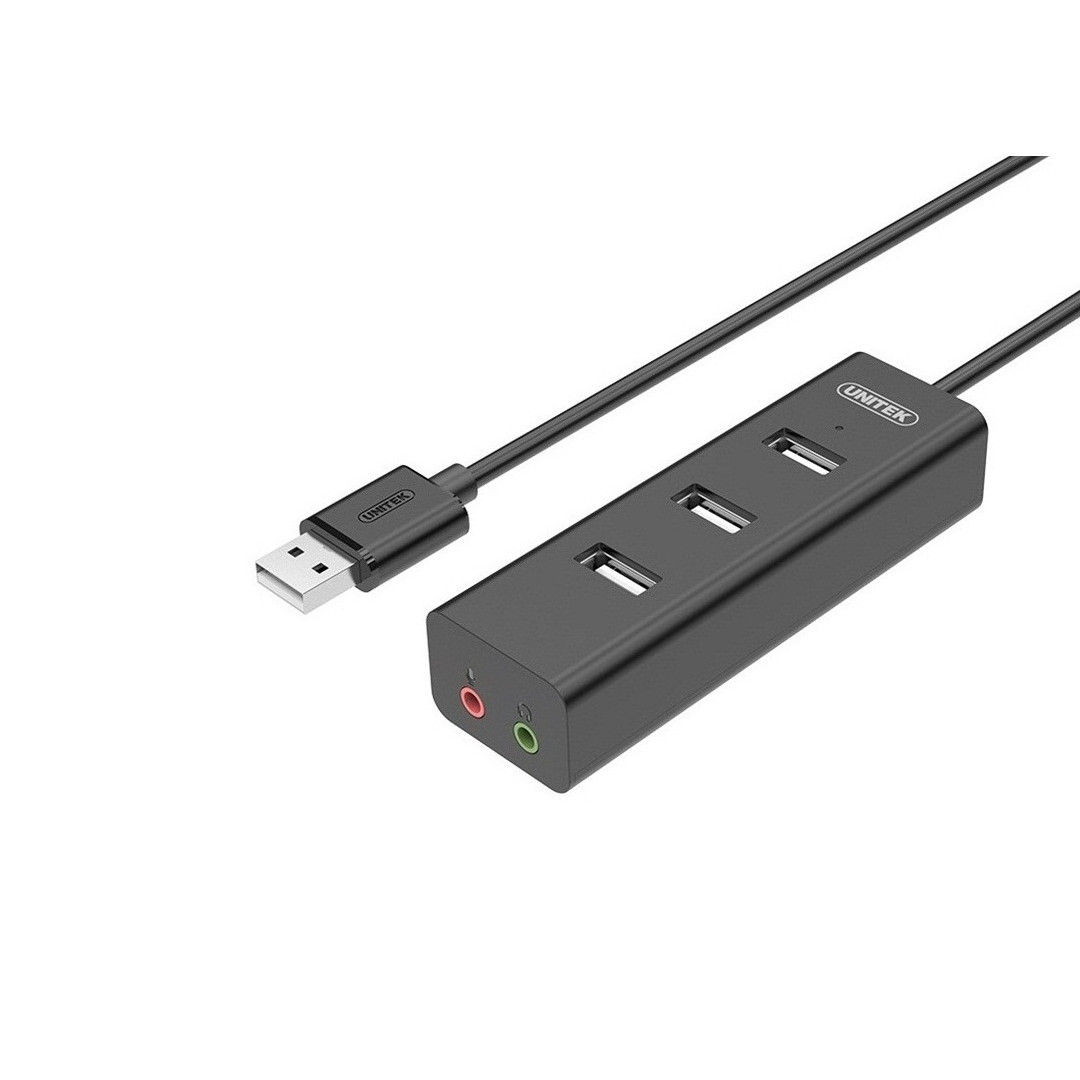 Hub USB 2.0  3 Ports 2.0 + Audio  Unitek (Y-2199BK)  - HÀNG CHÍNH HÃNG