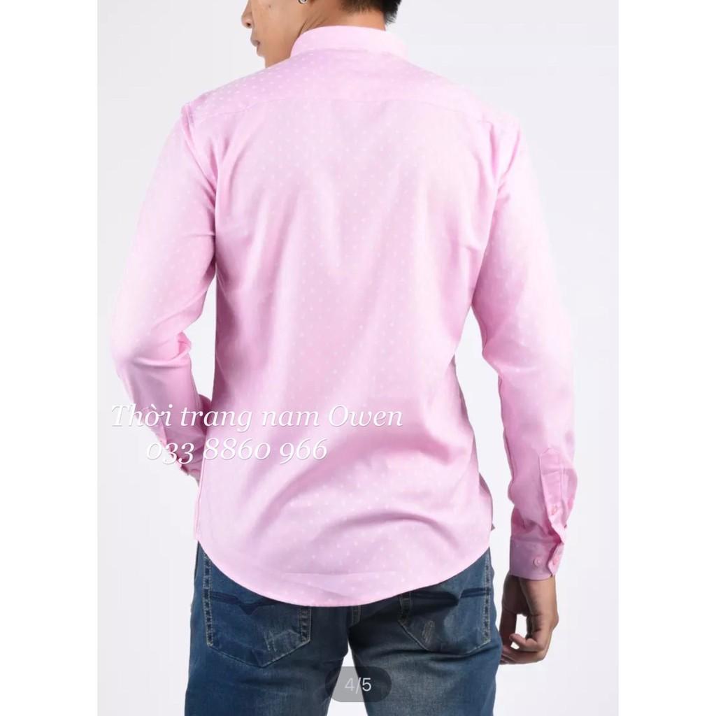 OWEN - Áo sơ mi dài tay Owen Slimfit vải sợi tre màu hồng nhạt 68079 - Áo sơ mi nam