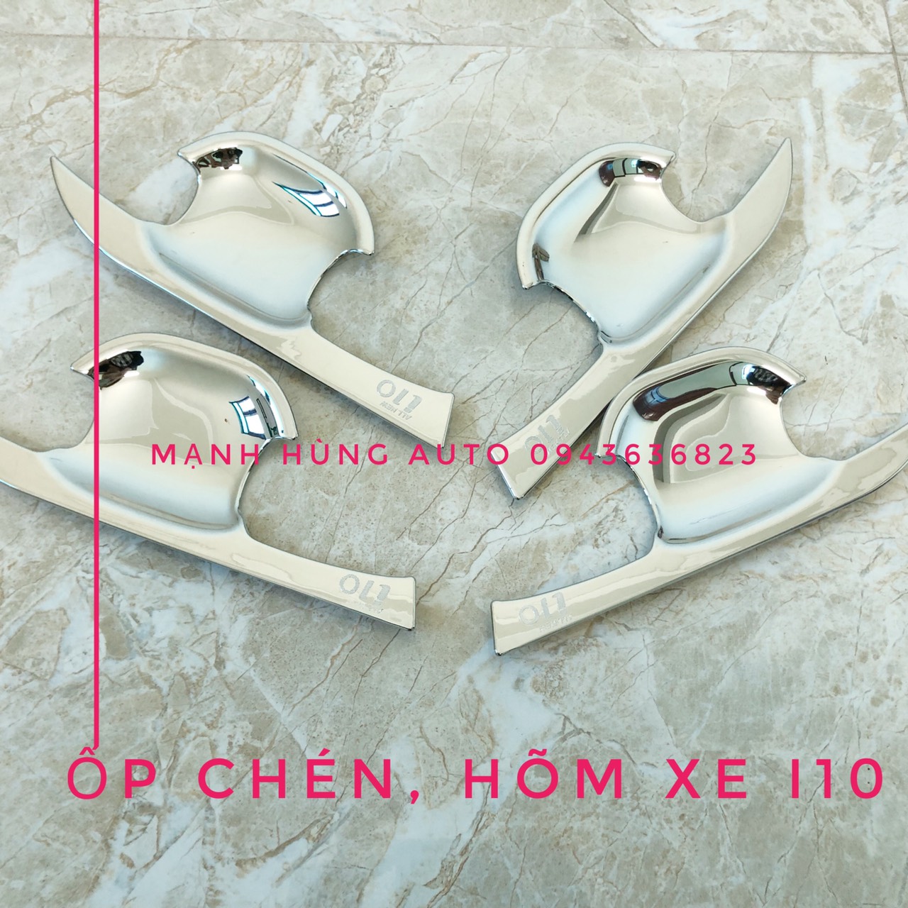 Huyndai Grand I10 2021, ỐP HÕM, CHÉN CỬA XE MẠ CROM
