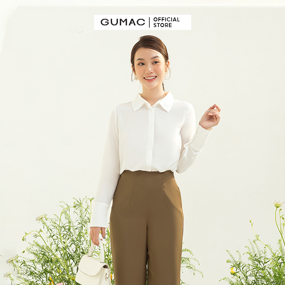 Áo sơ mi nữ GUMAC AC03029 giấu nút thời trang công sở thanh lịch