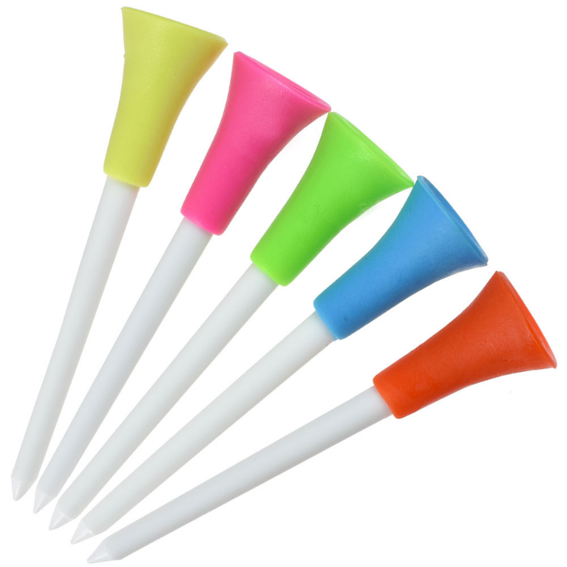 30 PCS nhựa golf tees đa màu 8.3cm Đệm cao su bền bỉ Top Golf Tee Phụ kiện golf cho golf Sprot Màu mới: màu ngẫu nhiên 30pcs