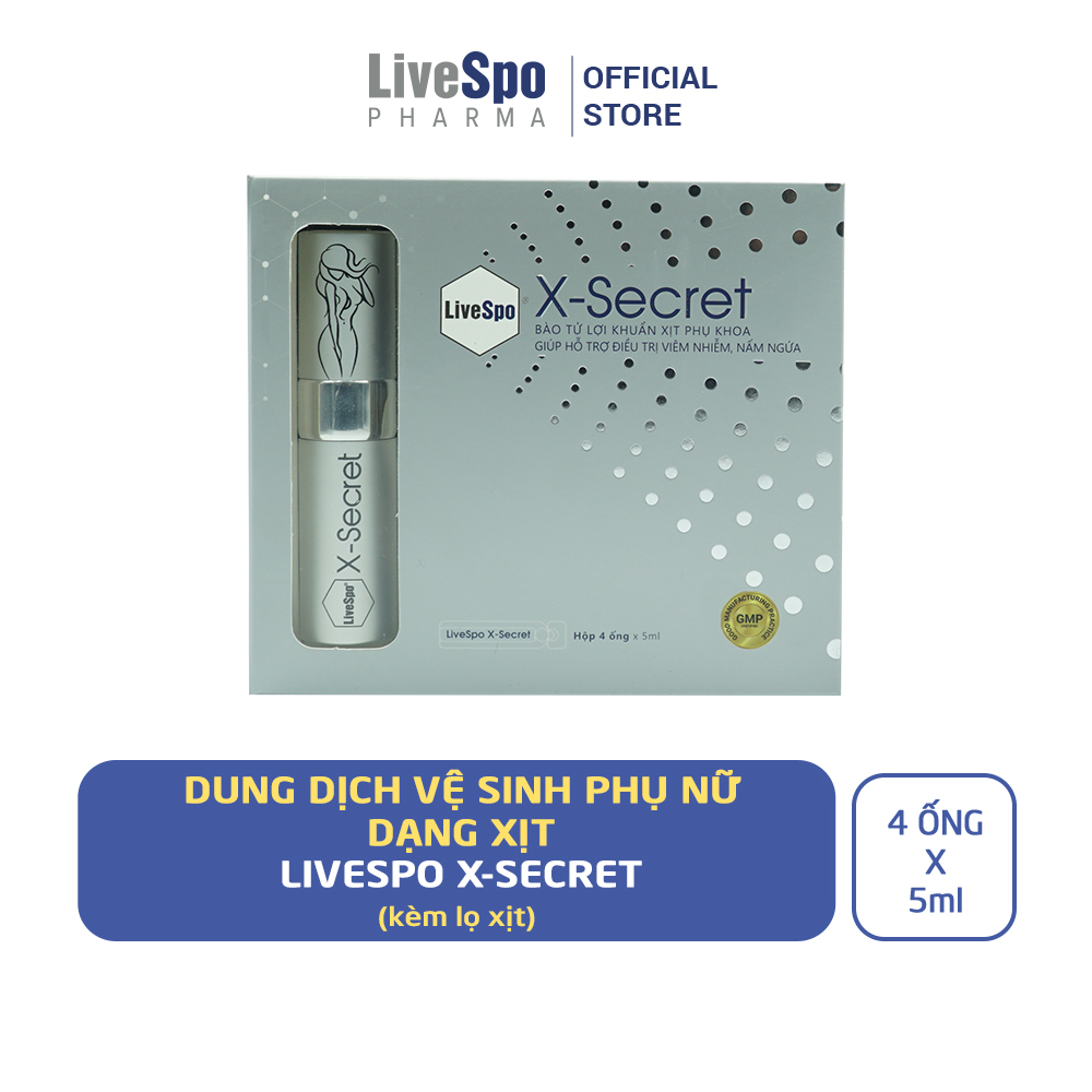 Dung dịch vệ sinh phụ nữ dạng xịt LiveSpo XSecret hỗ trợ khử mùi và cân bằng PH vùng kín