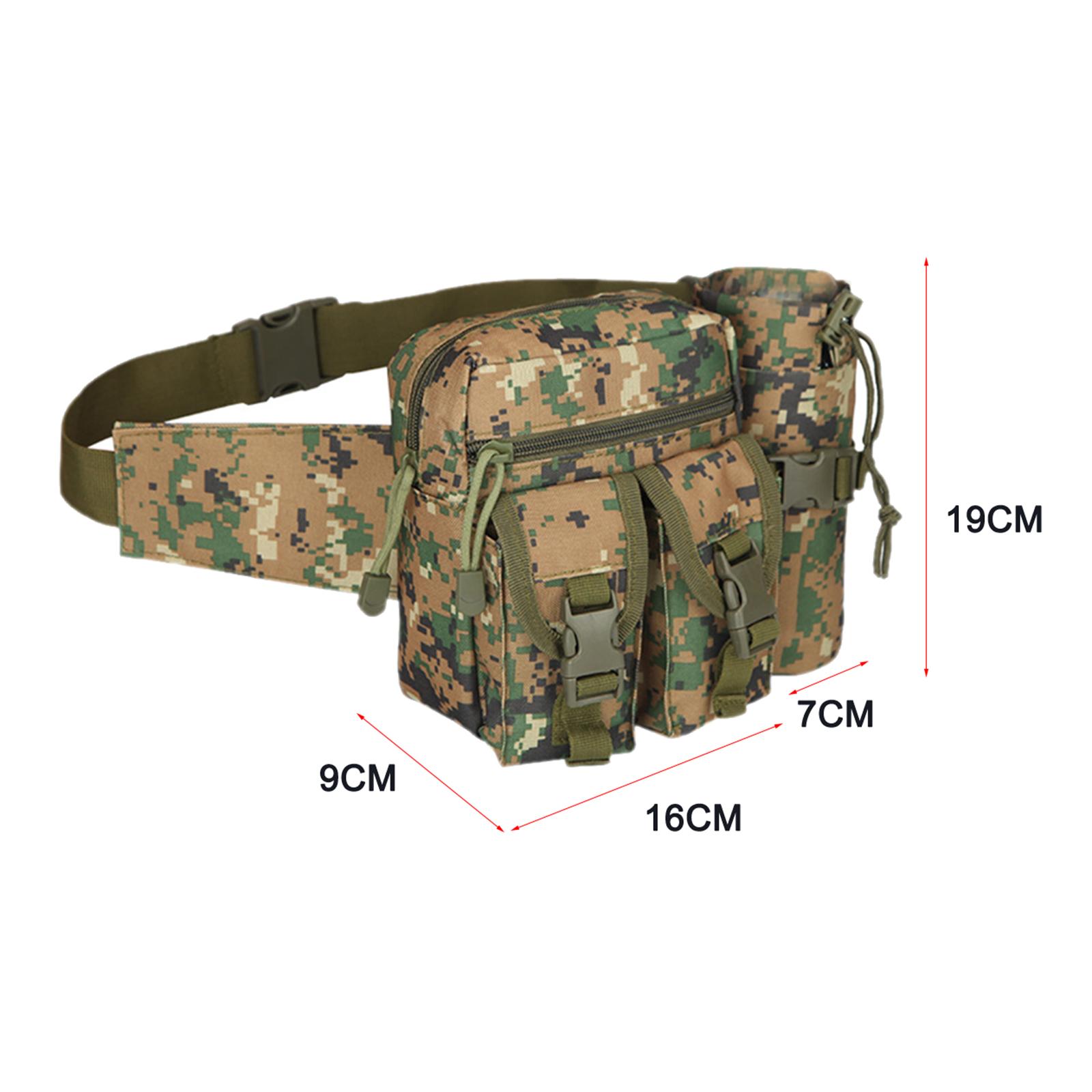 Outdoor Men Waist Pack Bag Hiking Water Bottle Pouch Waterproof Sports Hunting Walking Climbing Mountaineering Riding Fishing Camping Shooting Utility