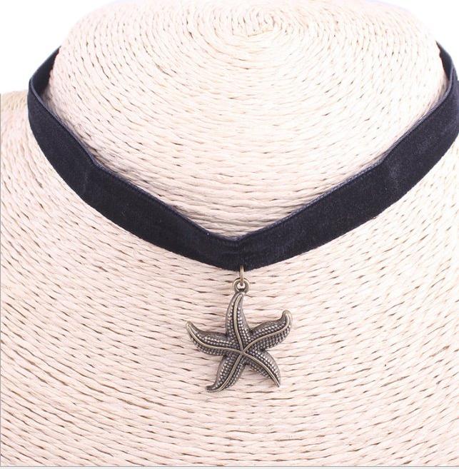 Vòng cổ choker V40 hình sao biển