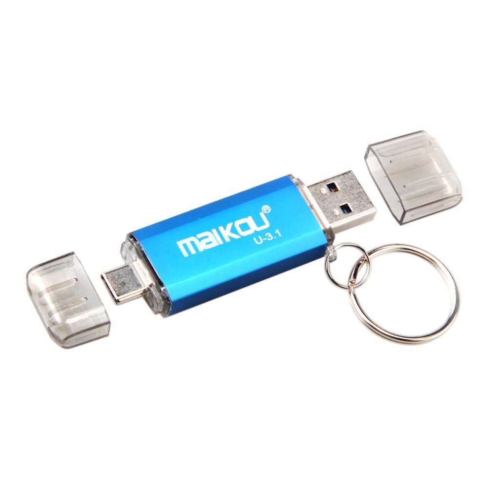 2 in 1 USB 3.0+ Type C OTG Flash Drive Memory Stick Blue
