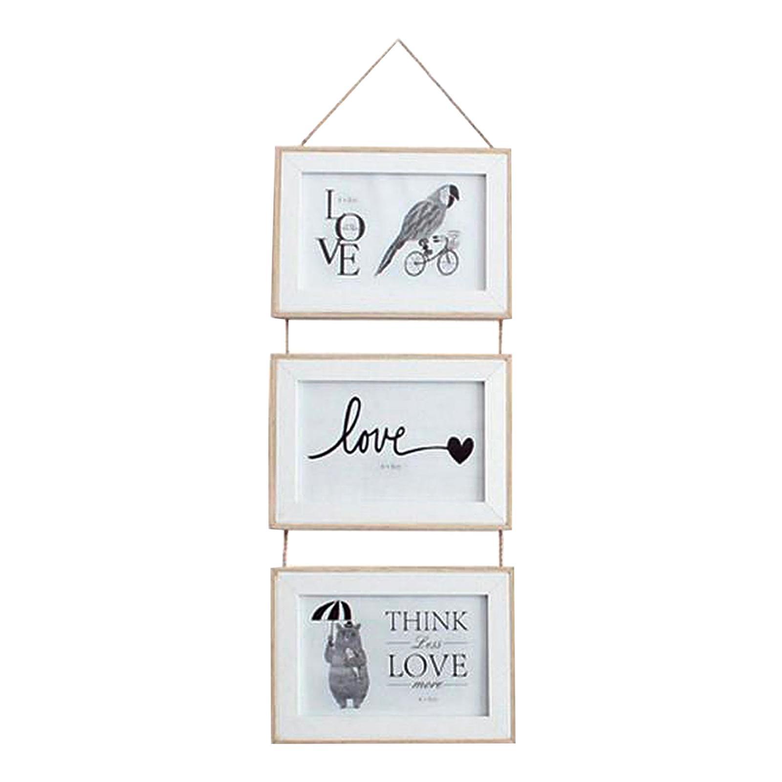 3x 4x6 inch / 5x7 inch Picture Frames for Wall Hanging 6 inch  wood color