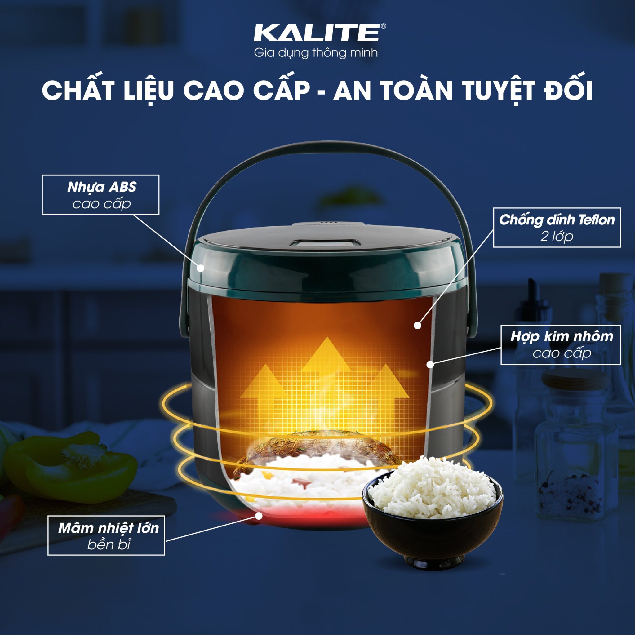 Nồi cơm điện đa năng Kalite KL-619. Hàng chính hãng