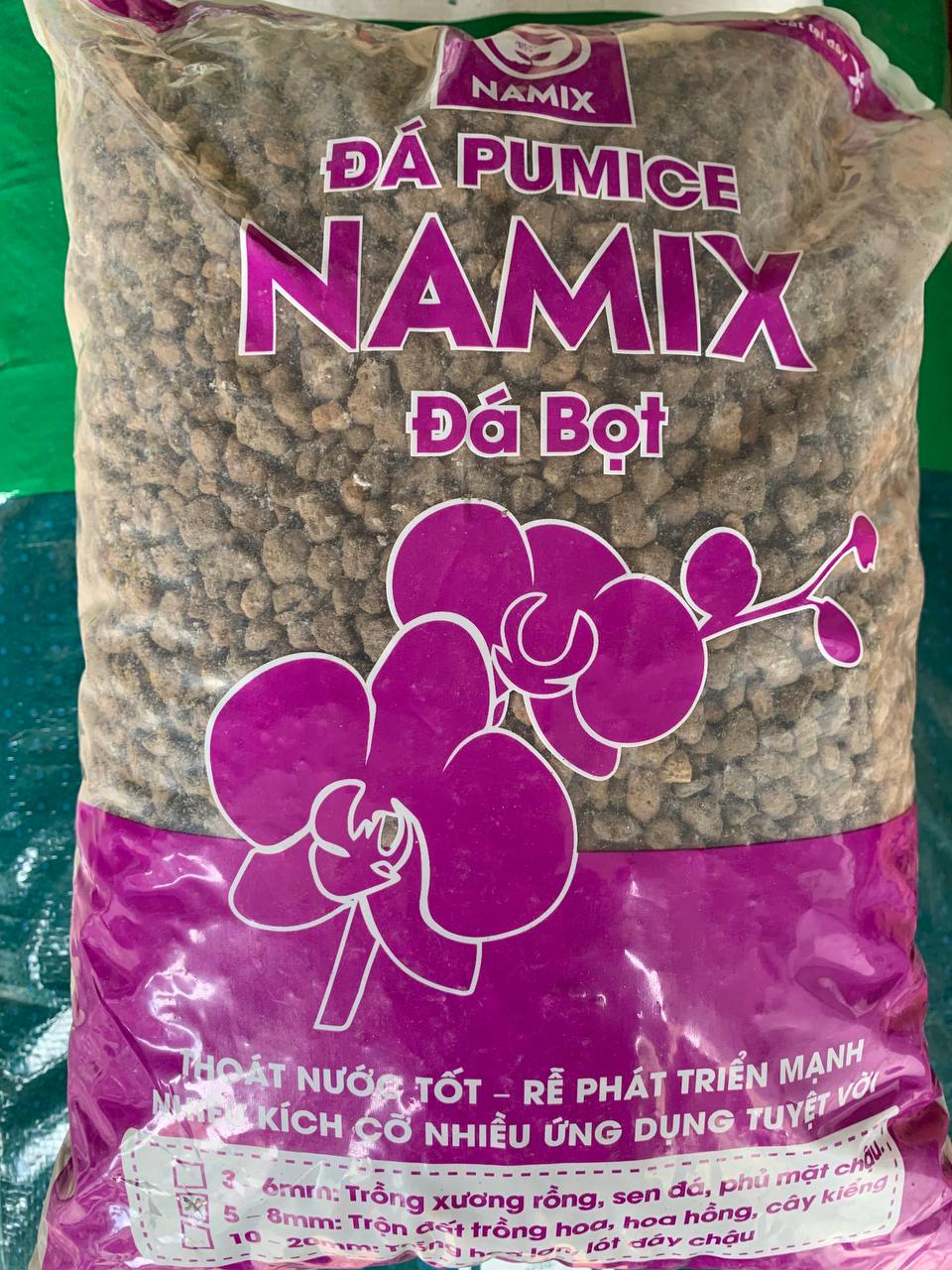 Đá bọt Pumice size 8-15mm trồng hoa hồng, cây kiểng gói 5dm3~ 3kg/gói