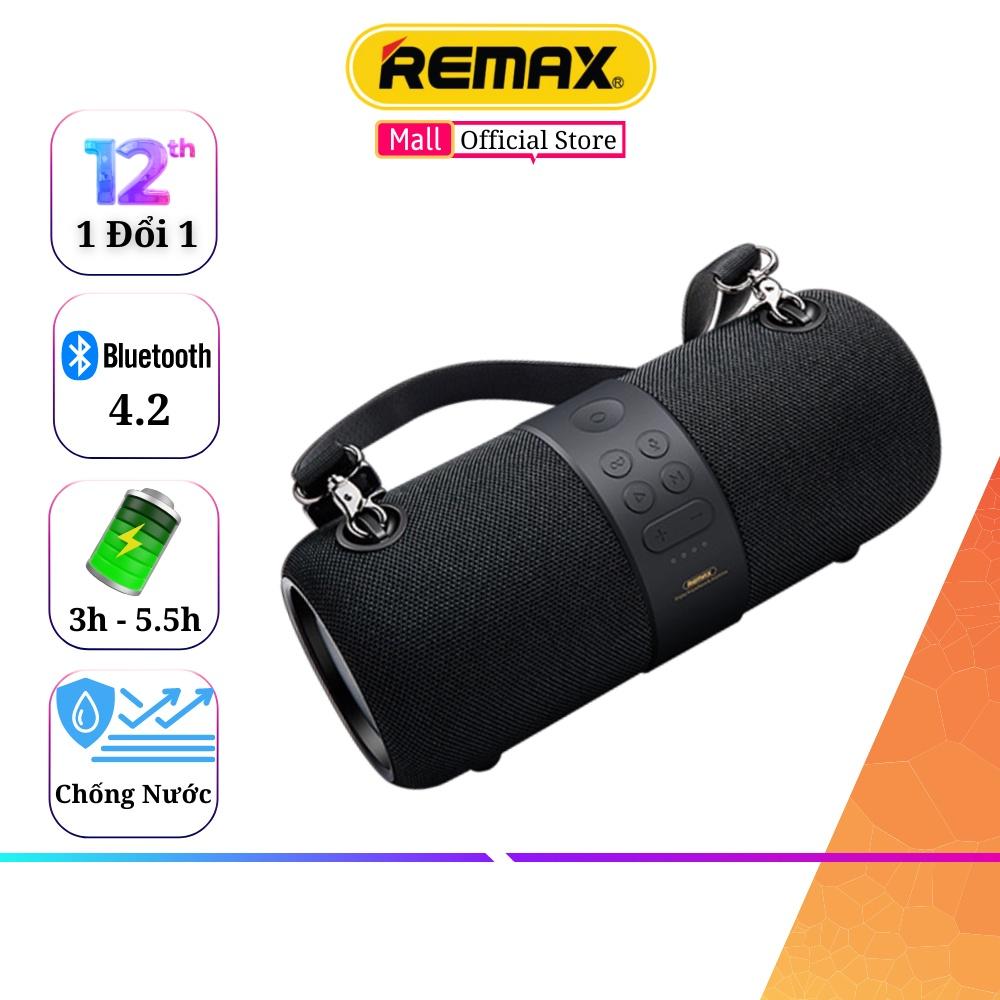 Loa Bluetooth du lịch chống nước chính hãng Remax RB-M55 - Âm bass mạnh mẽ kết hợp đèn Led RGB. - Hàng Chính hãng Remax