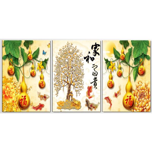 Tranh Treo Tường Hiện Đại Phòng Khách - Kim Tiền T3M--477