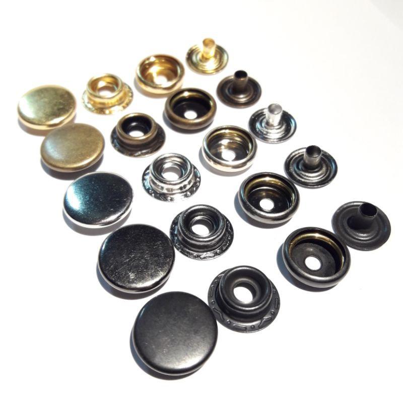 Nút bấm 4 thành phần Cúc bấm Loại 12mm Bằng thau không gỉ Màu bạc,vàng,đồng,đen Phụ liệu may mặc túi xách