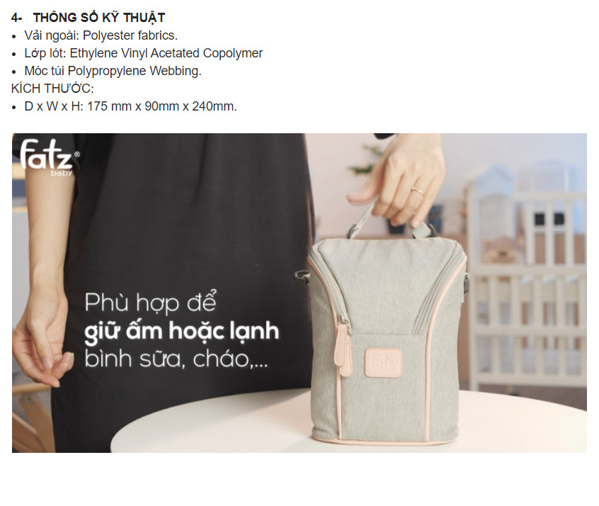 Túi giữ nhiệt bình sữa đôi có thể giữ ấm hoặc giữ lạnh + tặng 2 zipper 20x30cm dùng bao đựng bình sữa giúp giữ nhiệt tốt hơn
