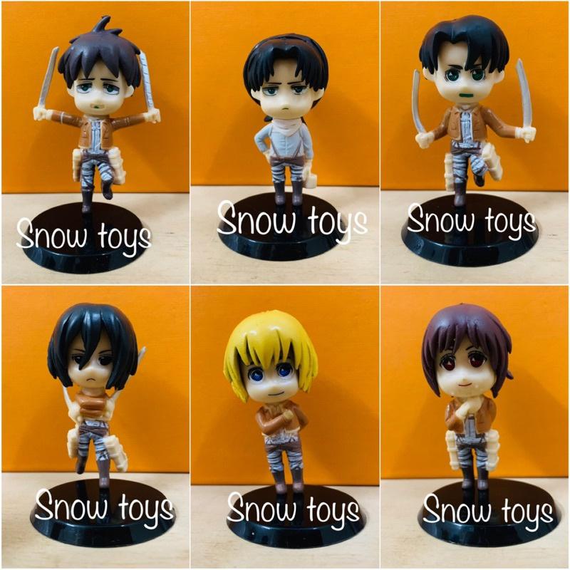 Mô hình Attack On Titan - AOT - Đại chiến Titan - 6 nhân vật Eren Mikasa Armin Hange Sasha Levi tự chọn - Cao ~8cm