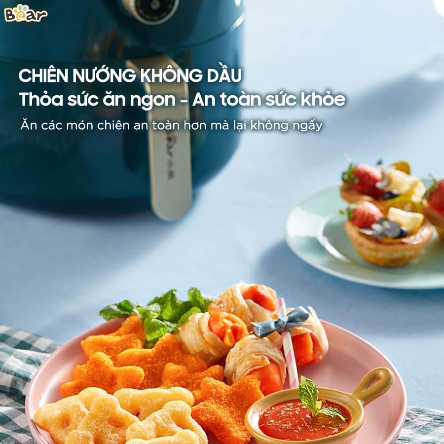 Nồi chiên không dầu 3.5L Bear Air Fryer VS-8083A - Đa chức năng, tự động thông minh - Bảo hành 18 tháng