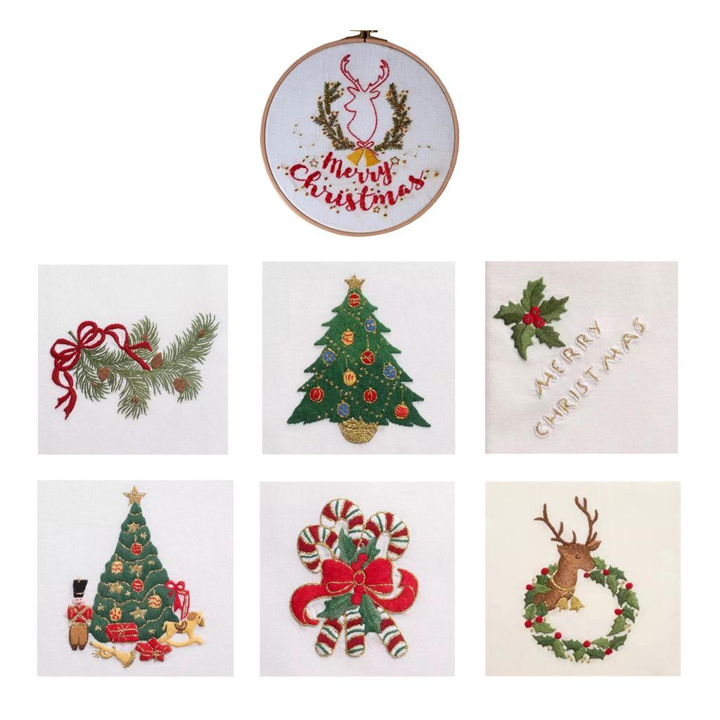 Stitch Kits for Beginner Embroidery Xmas Home Decor Gift
