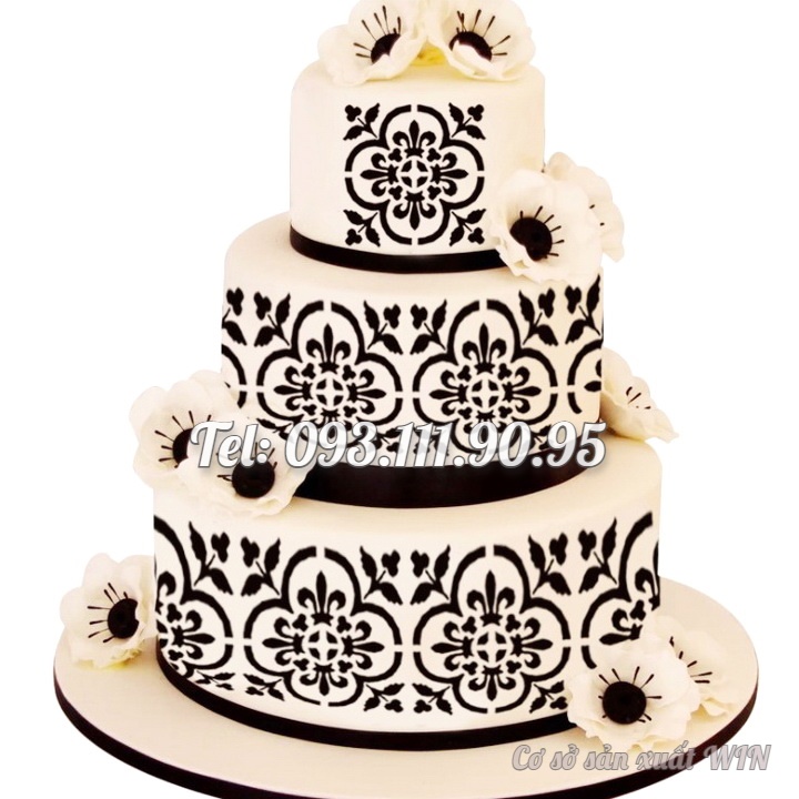 Khuôn rắc bột Stencil trang trí bánh, làm viền rau câu, fondant kiểu Châu Âu - Mã số 1122
